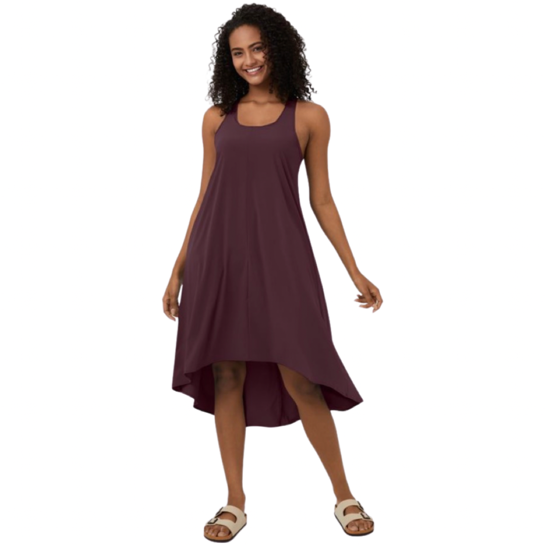 Apparel- Halara Breezeful* Backless Racerback Side Pocket High Low Midi Dress