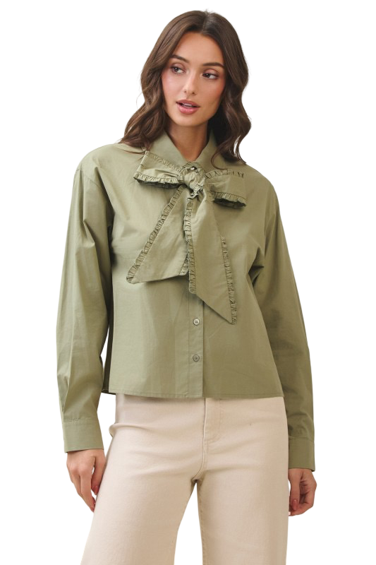 Apparel- Able Top Bow Front Blouse