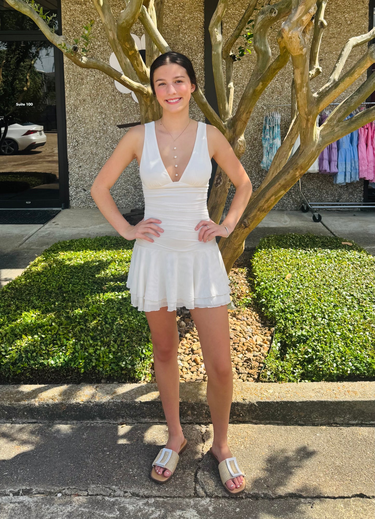 Apparel- CCLA Bodycon Ruffle Bottom Mini Dress