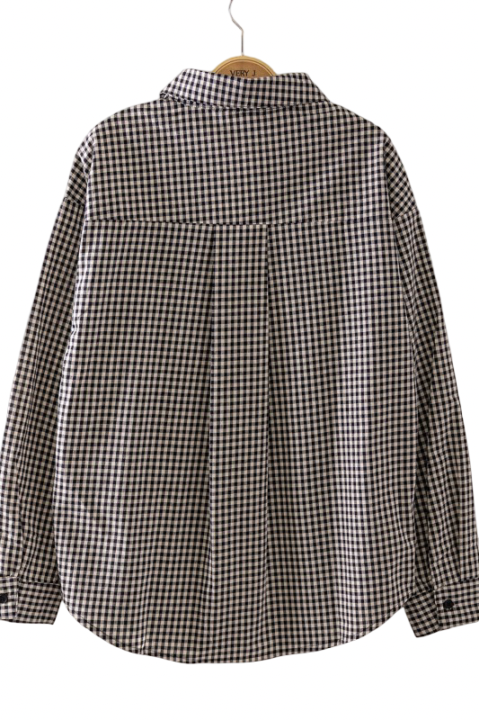 Very J Gingham Western Print Button Down Top