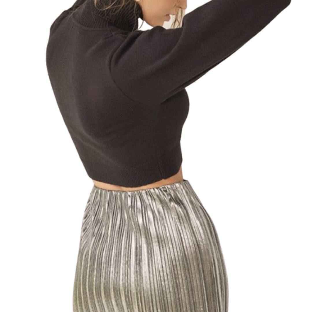 Apparel- Idem Ditto Pleated Shimmer Midi Skirt
