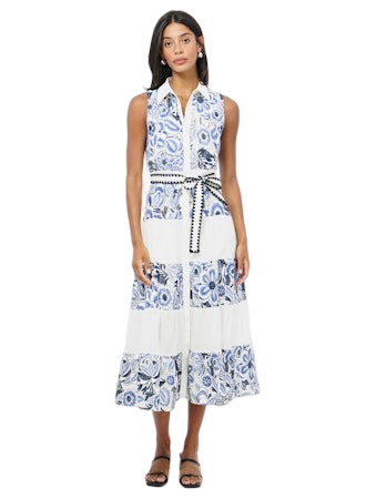 Apparel- Adelyn Rae Ethena Embroidered Sleeveless Midi Dress