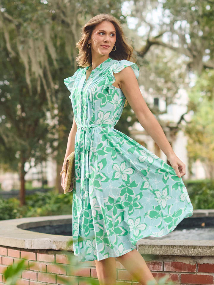 Apparel- Mary Square Jenn Tropical Bouquet Midi Dress