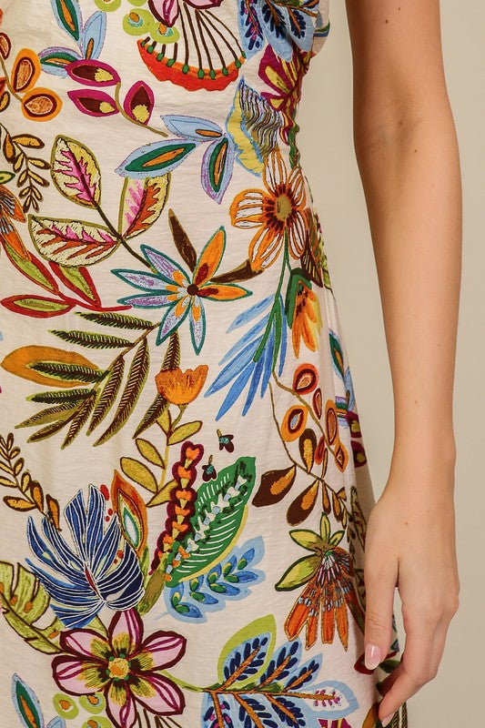 Apparel- Timing Tropical Halter Maxi Dress