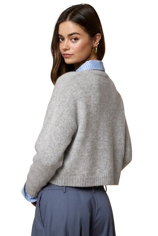 LALAVON Striped Button Down Sweater Cardigan Top
