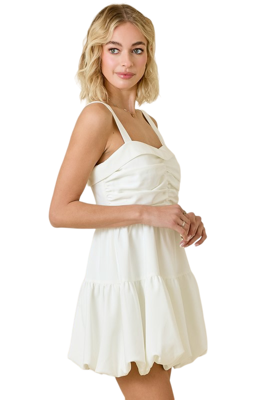 Apparel- Day+Moon Babydoll Poplin Mini Dress with Bubble Bottom