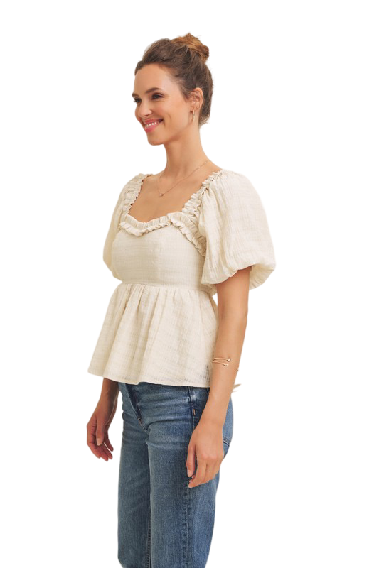 Apparel- In February Sheer Organza Blouse Top