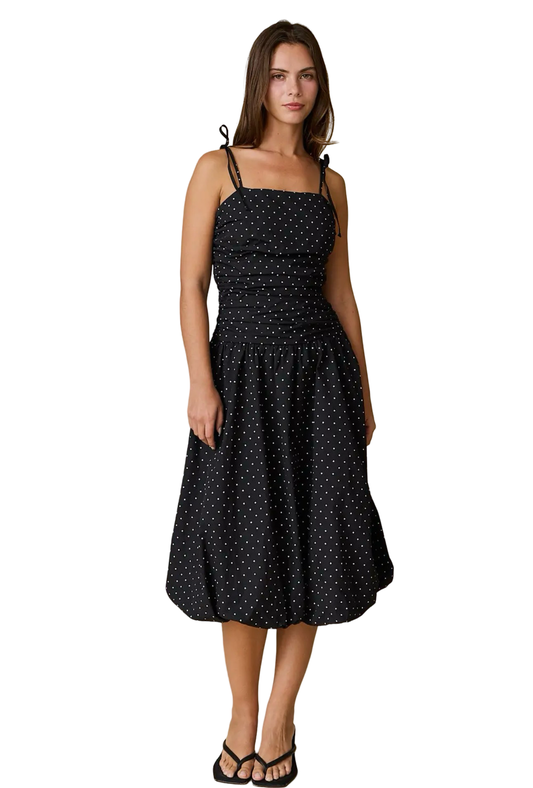 Apparel- Papermoon Amelia Tie Strap Bubble Hem Midi Dress