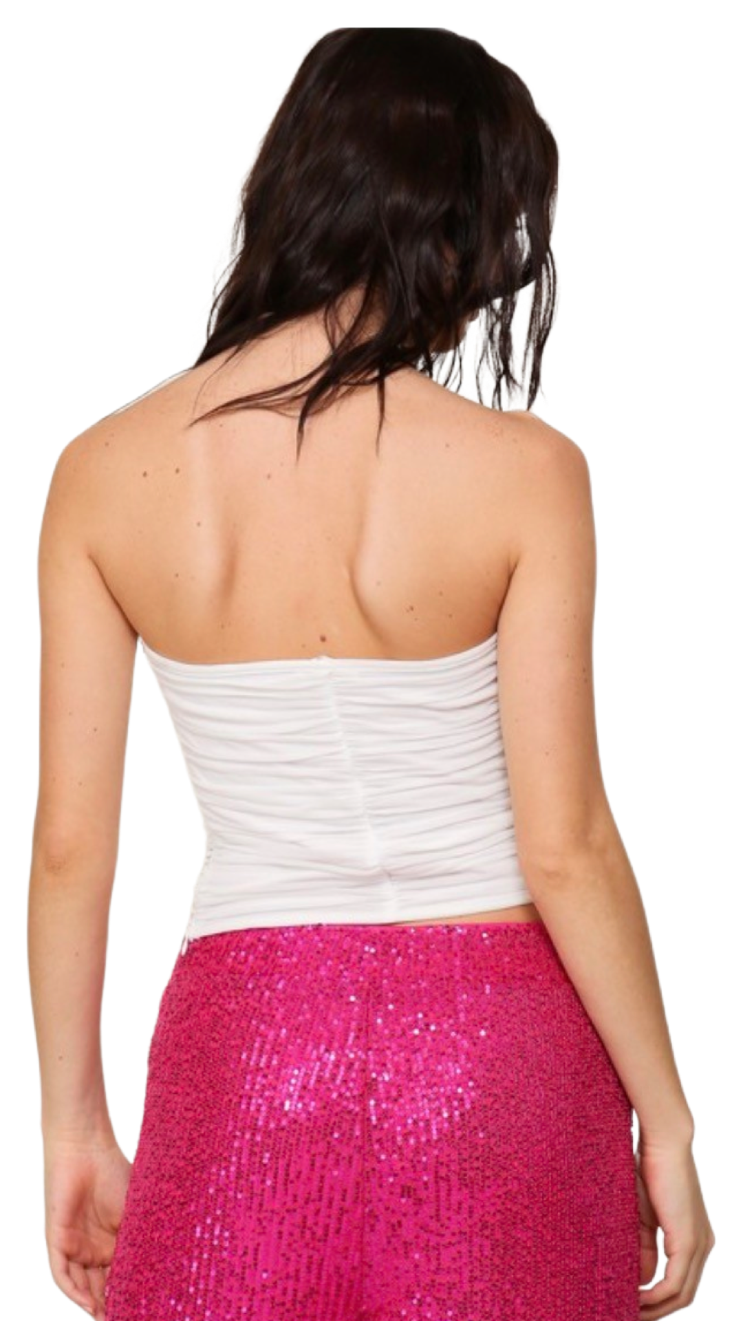 Apparel- Timing Pleated Corset Strapless Top