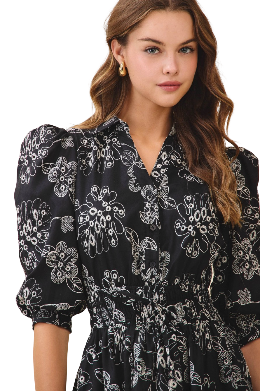 Apparel- TCEC Floral Collard Neck Mini Dress