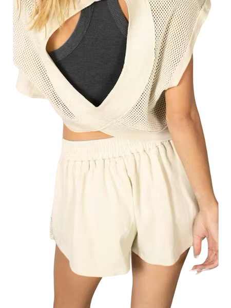 LaBiz Heavy Cotton Mesh Skort Skirt