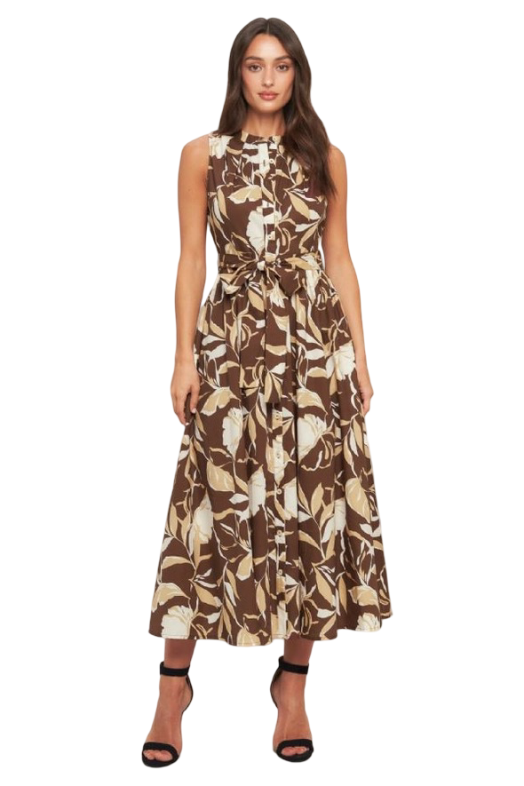 Apparel- Flying Tomato Floral Sleeveless Woven Dress