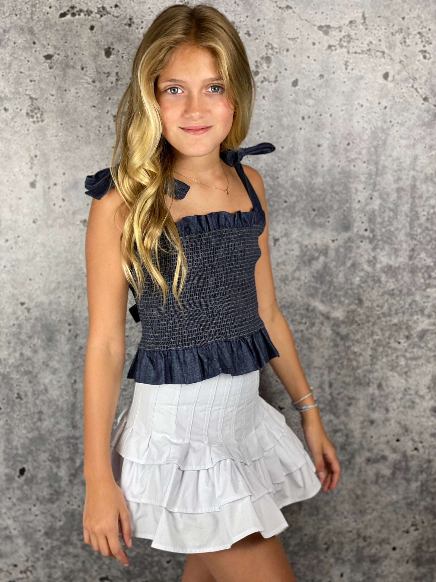 Girls- If So Top With Bow Back