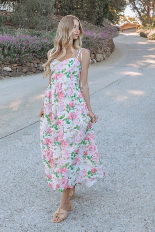 B. Right Garden Corset Flate Midi Dress
