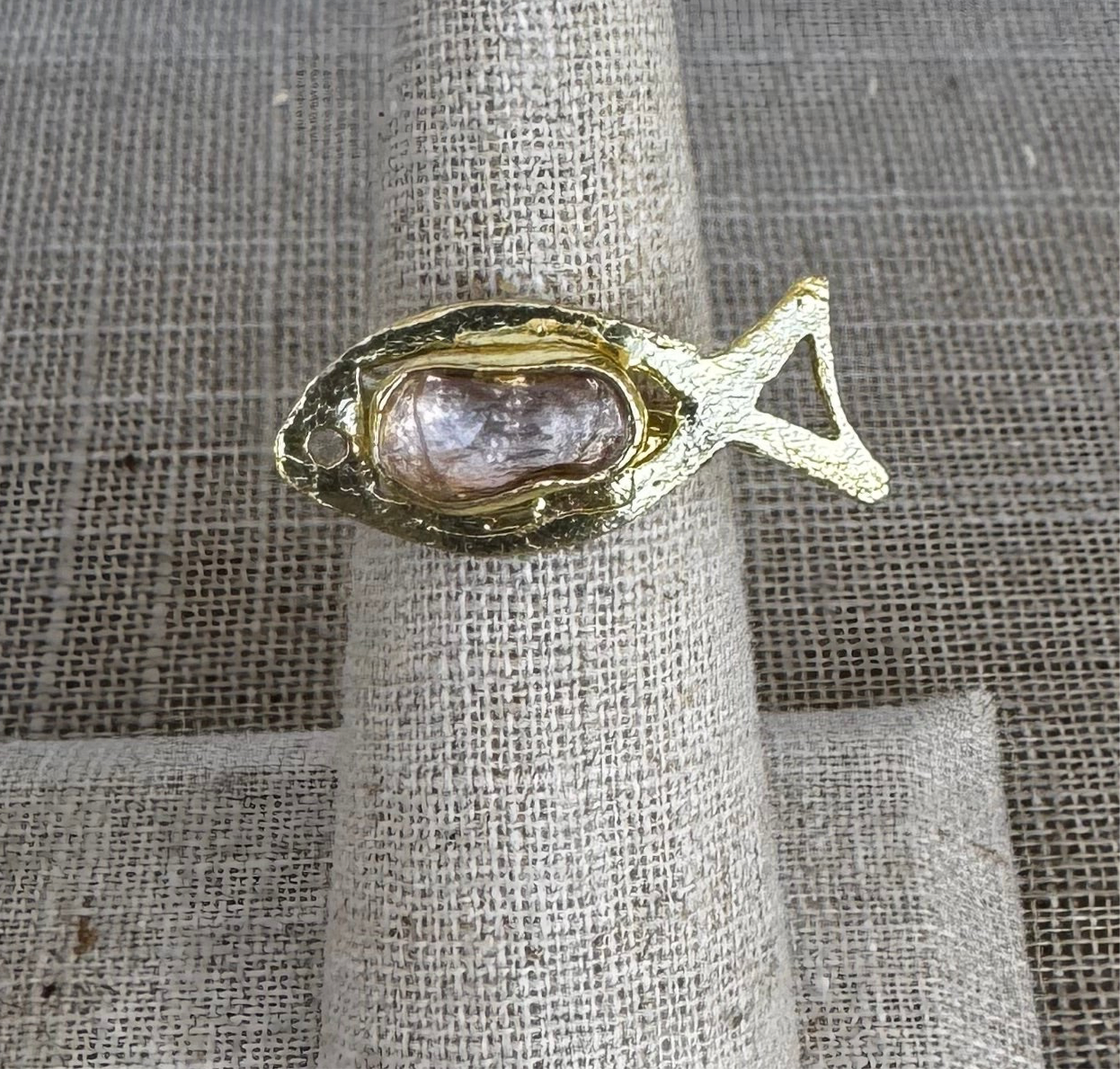 Rings- Kalliope Bronze Fish and Crystal Ring