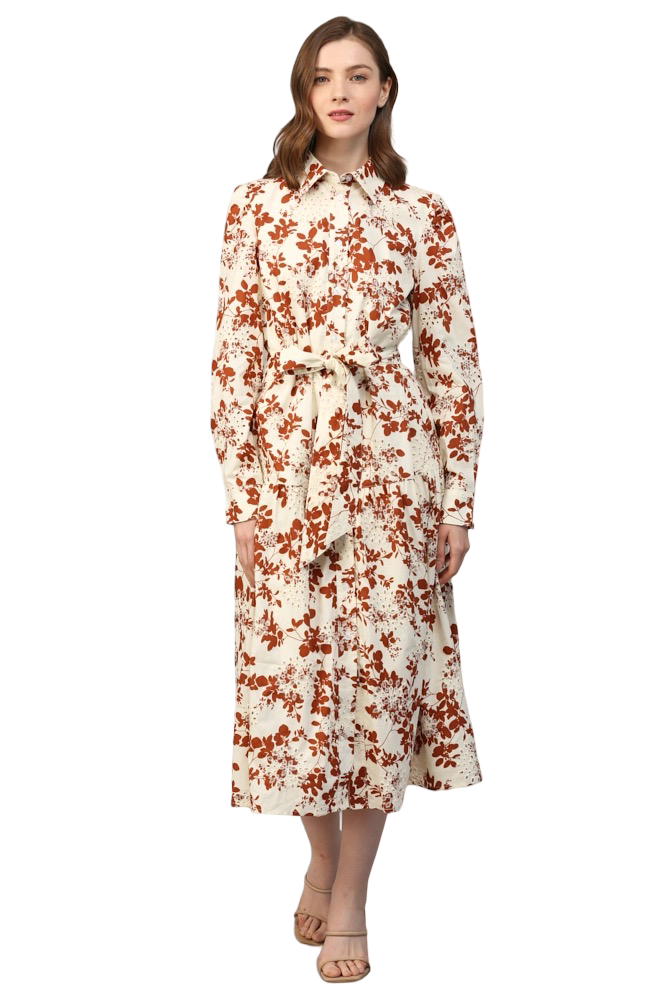 Apparel-Fate Broderie Anglaise Button Front Tie Waist Maxi Dress