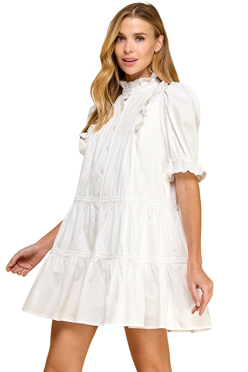 Apparel-TCEC Puff Short Sleeve Mini Dress