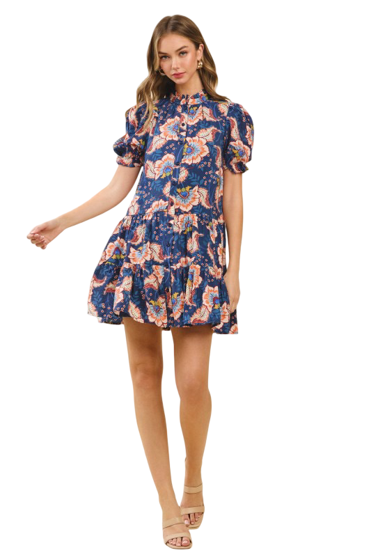 Apparel- Sugarlips Poly Floral Ruffle Mini Dress