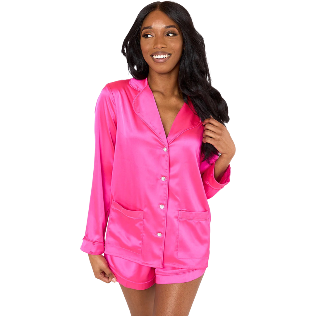 Apparel- Buddy Love Prescott Feather Trimmed Pajama Set