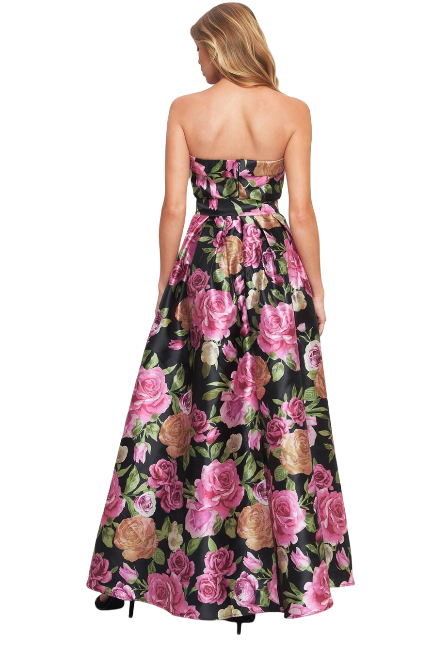 Apparel- Flying Tomato Strapless Floral Holiday Maxi Dress