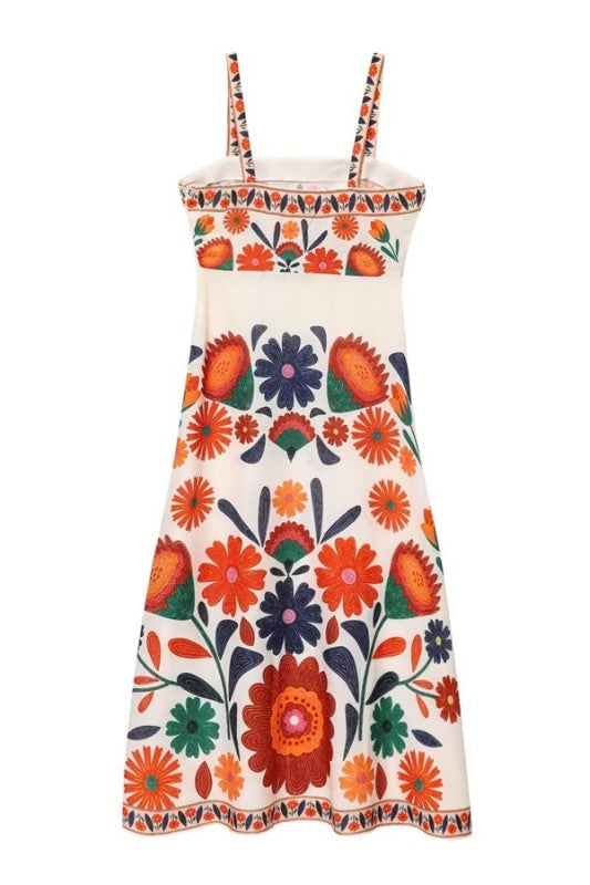 Sundayup Vibrant Floral Midi Dress