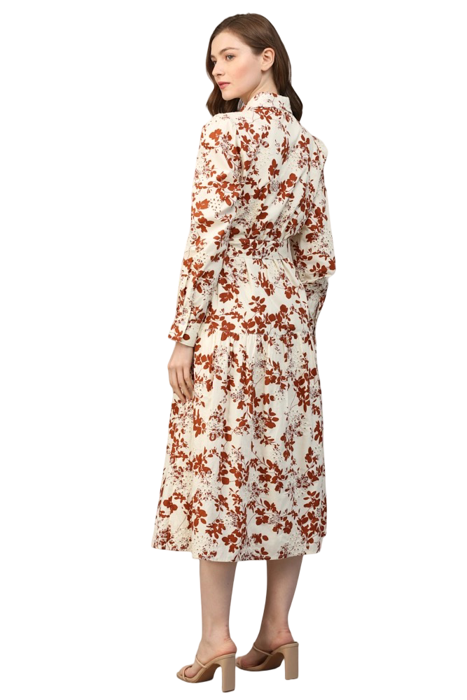 Apparel-Fate Broderie Anglaise Button Front Tie Waist Maxi Dress
