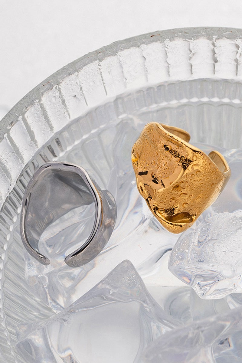 Rings- M&E Bling Chunky Gold Irregular Open Ring