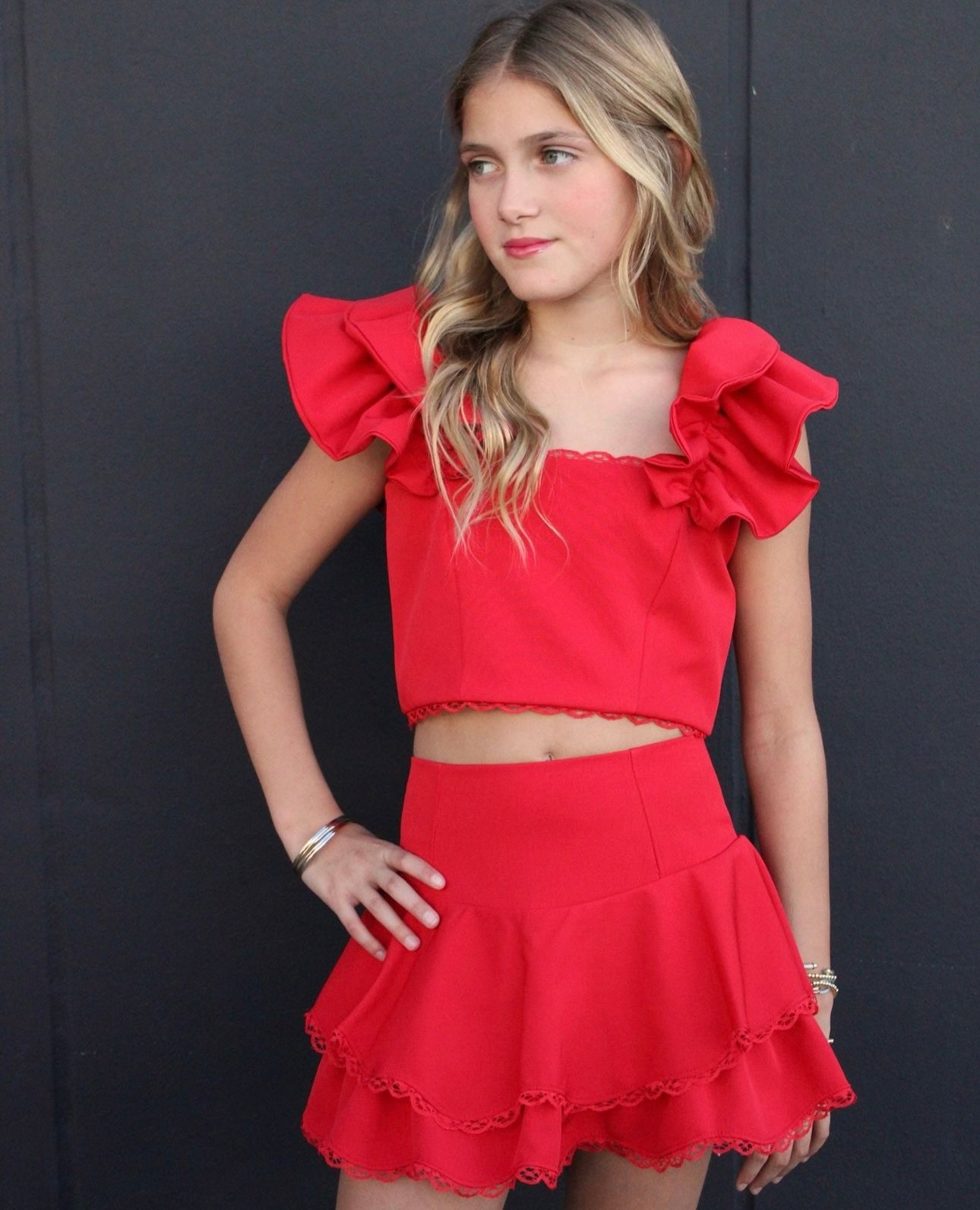 Girls- If So Lace Trim Skirts
