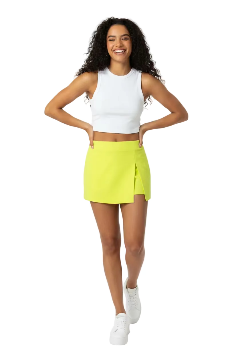 English Factory Yellow Neon Mini Skort Skirts