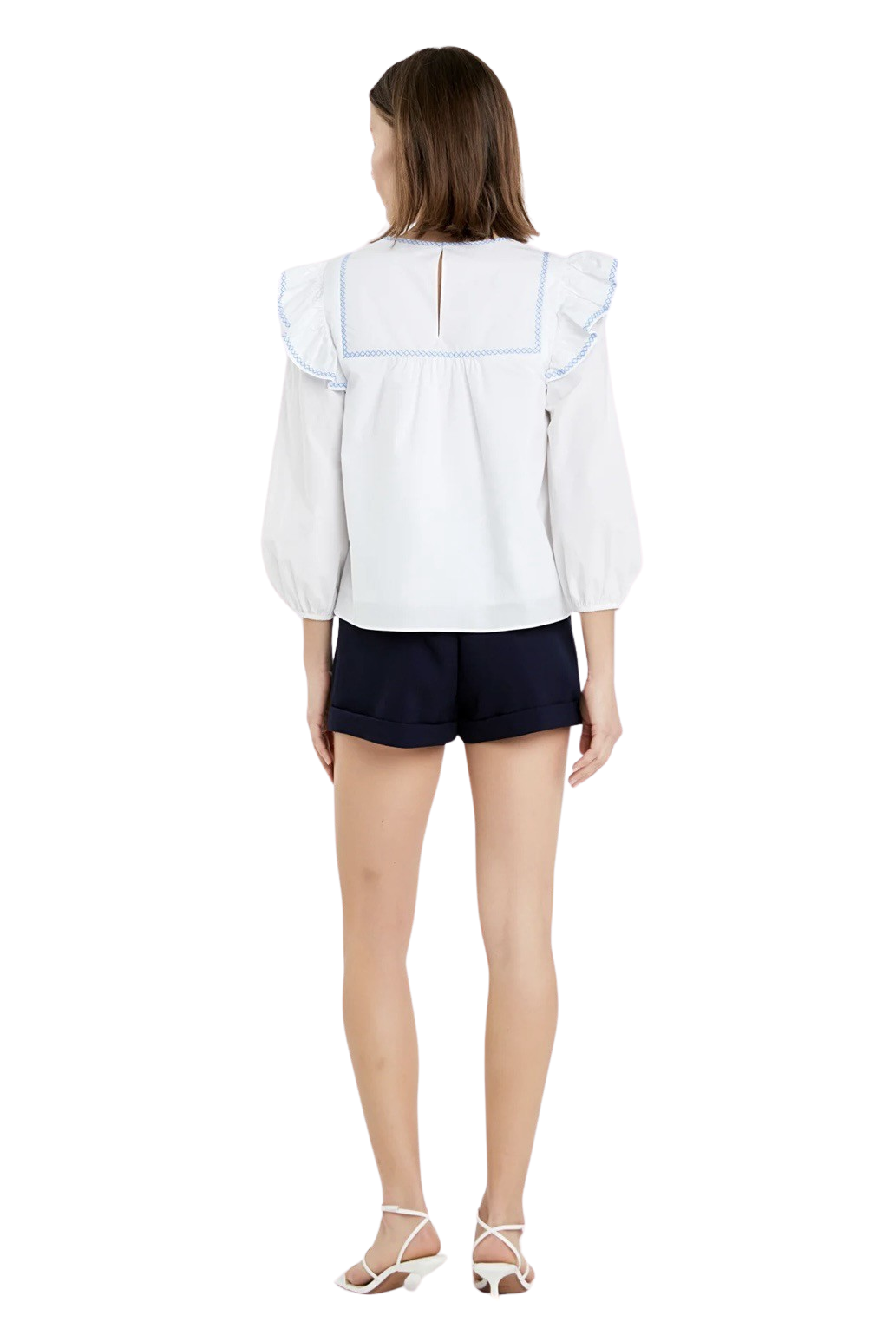 English Factory Contrast Embroidery Detail Blouse