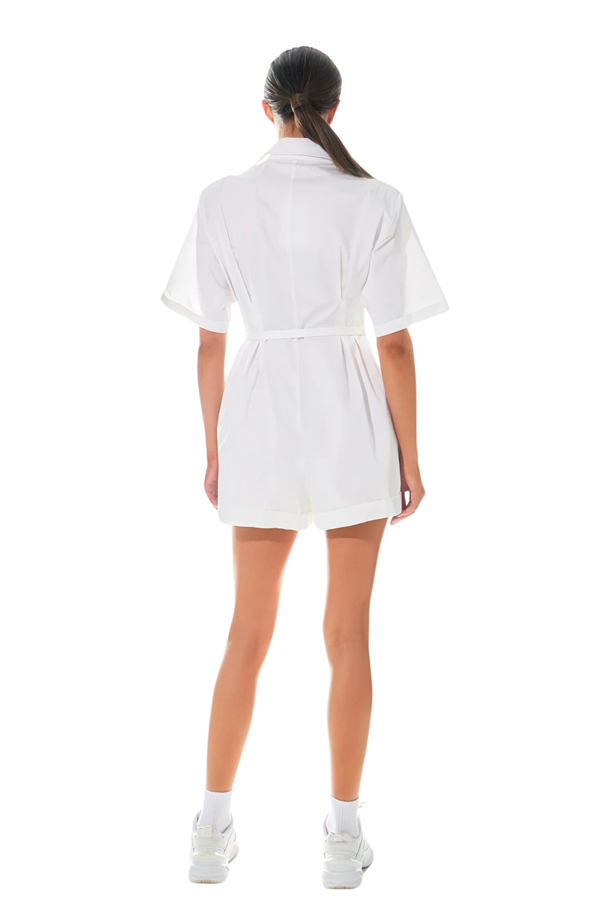 Apparel- Grey Lab Shoulder Pad Shirt Romper