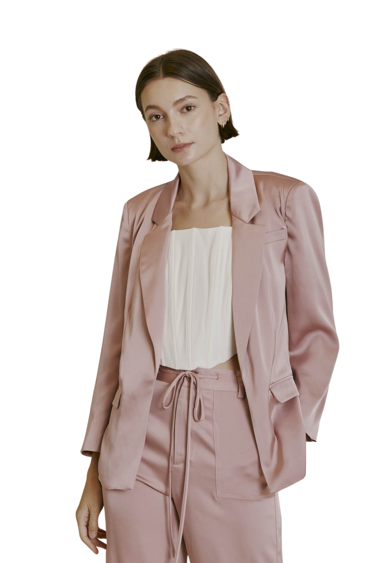 Apparel- Aureum Satin Blazer