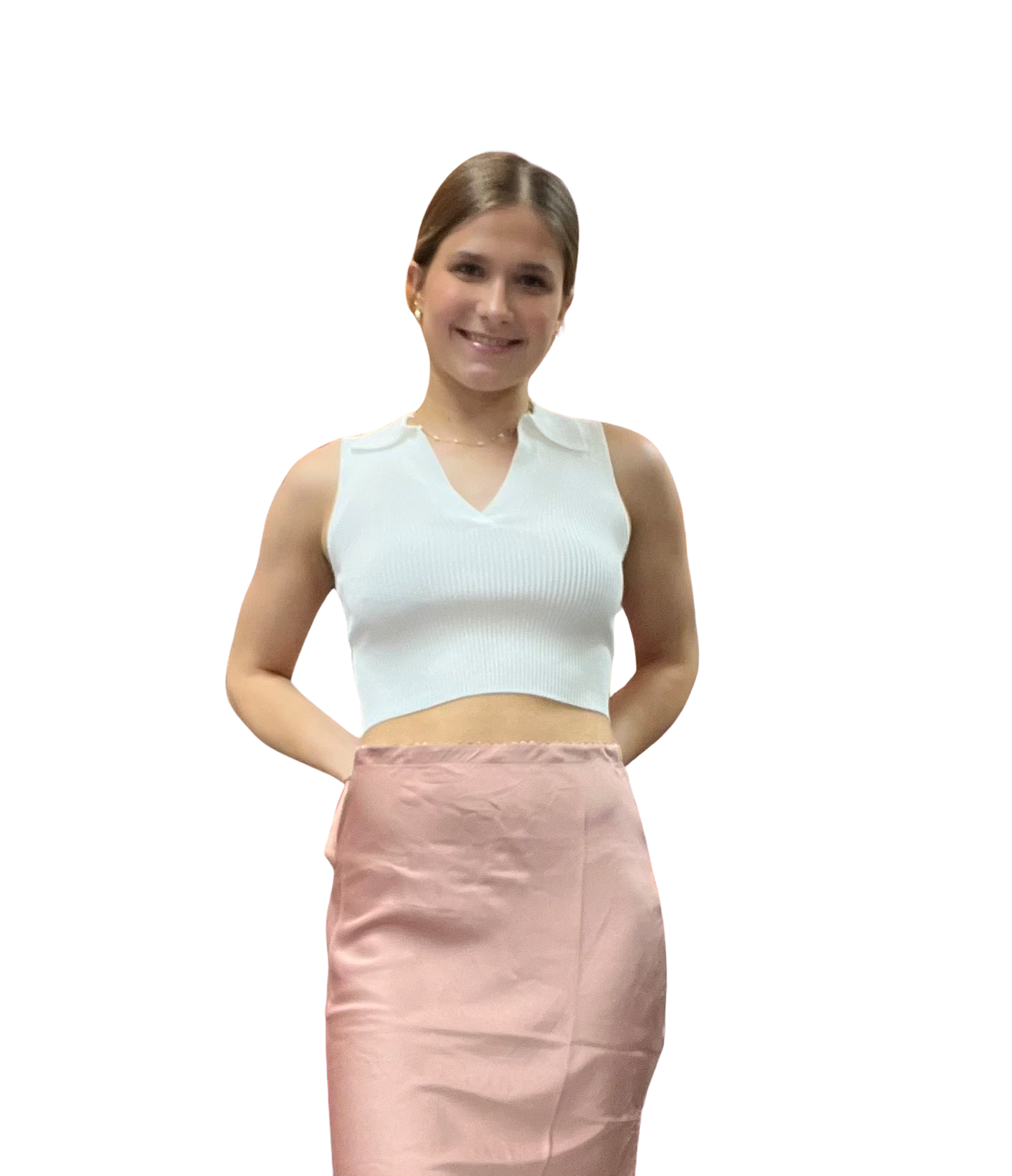 Apparel- The Workshop Collared Rib Knit Crop Top