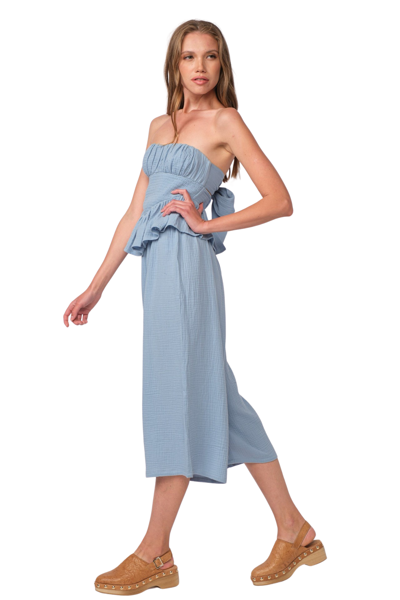 Apparel- Sky To Moon Strapless Smocked Set