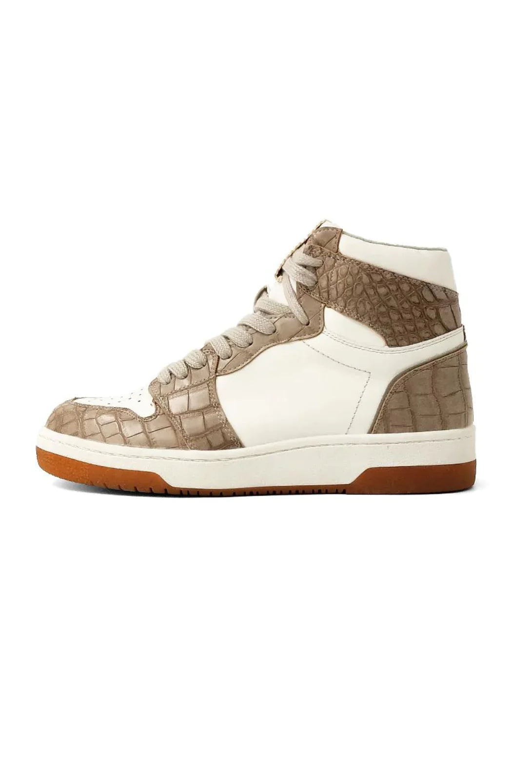 Sneakers- Shu Shop Rebecca Crocodile High Top Sneaker Taupe