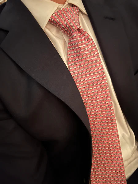 Ties- Lazyjack Press Shaken Not Stirred Tie in Pink