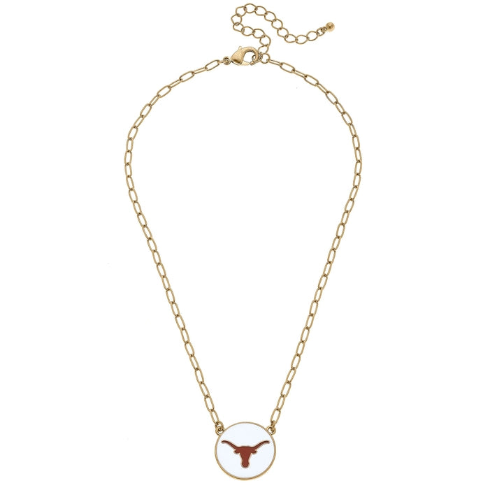 Necklaces- Canvas Texas Longhorns Enamel Pendant
