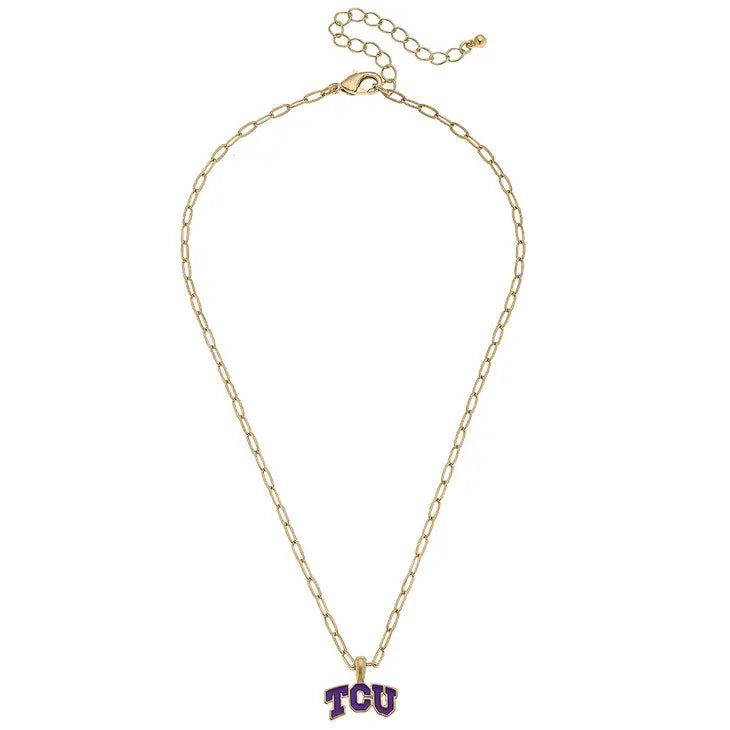 Necklaces- Canvas TCU Frogs Enamel Pendant