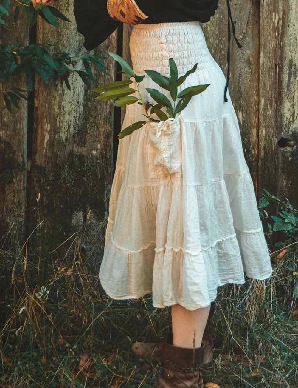 Apparel- Sweet Karma Boho Ruched Maxi Skirt