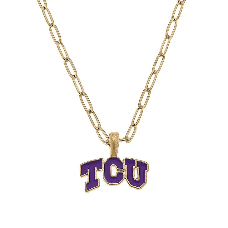 Necklaces- Canvas TCU Frogs Enamel Pendant