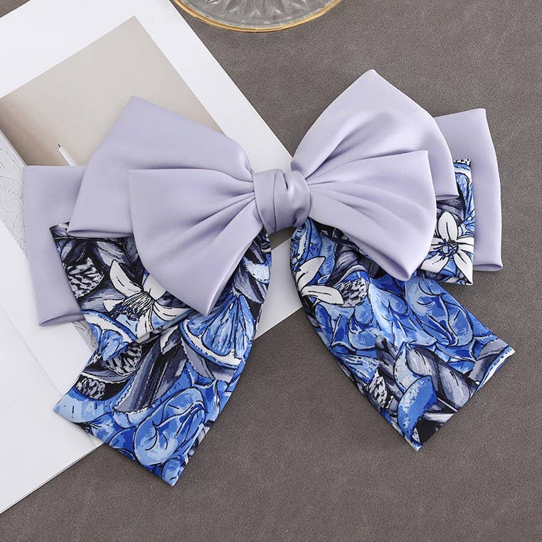 Hair- M&E Large Two Layer Satin Hair Bow
