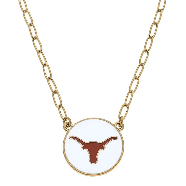 Necklaces- Canvas Texas Longhorns Enamel Pendant