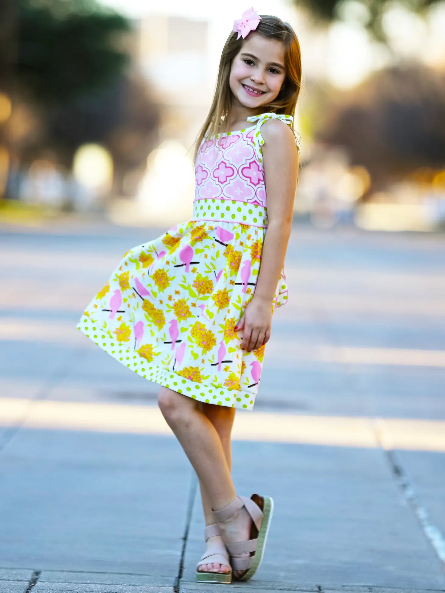 Girls- AnnLoren Summer Swing Floral Sundress