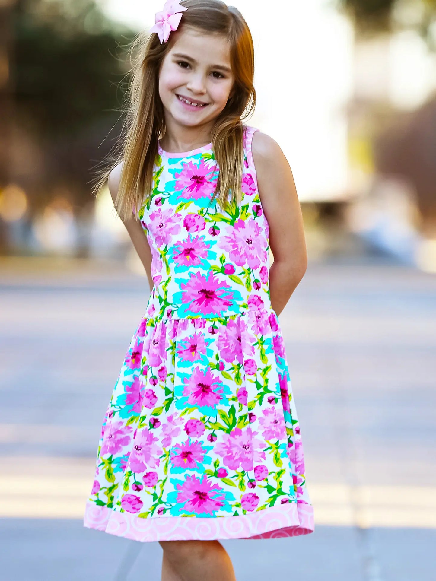Girls- AnnLoren Summer Swing Floral Sundress