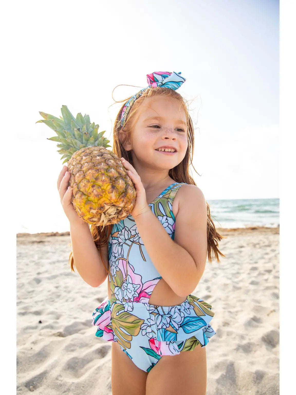 Girls- Blueberry Bay Mint Shell One Piece Swimsuit Swimwear
