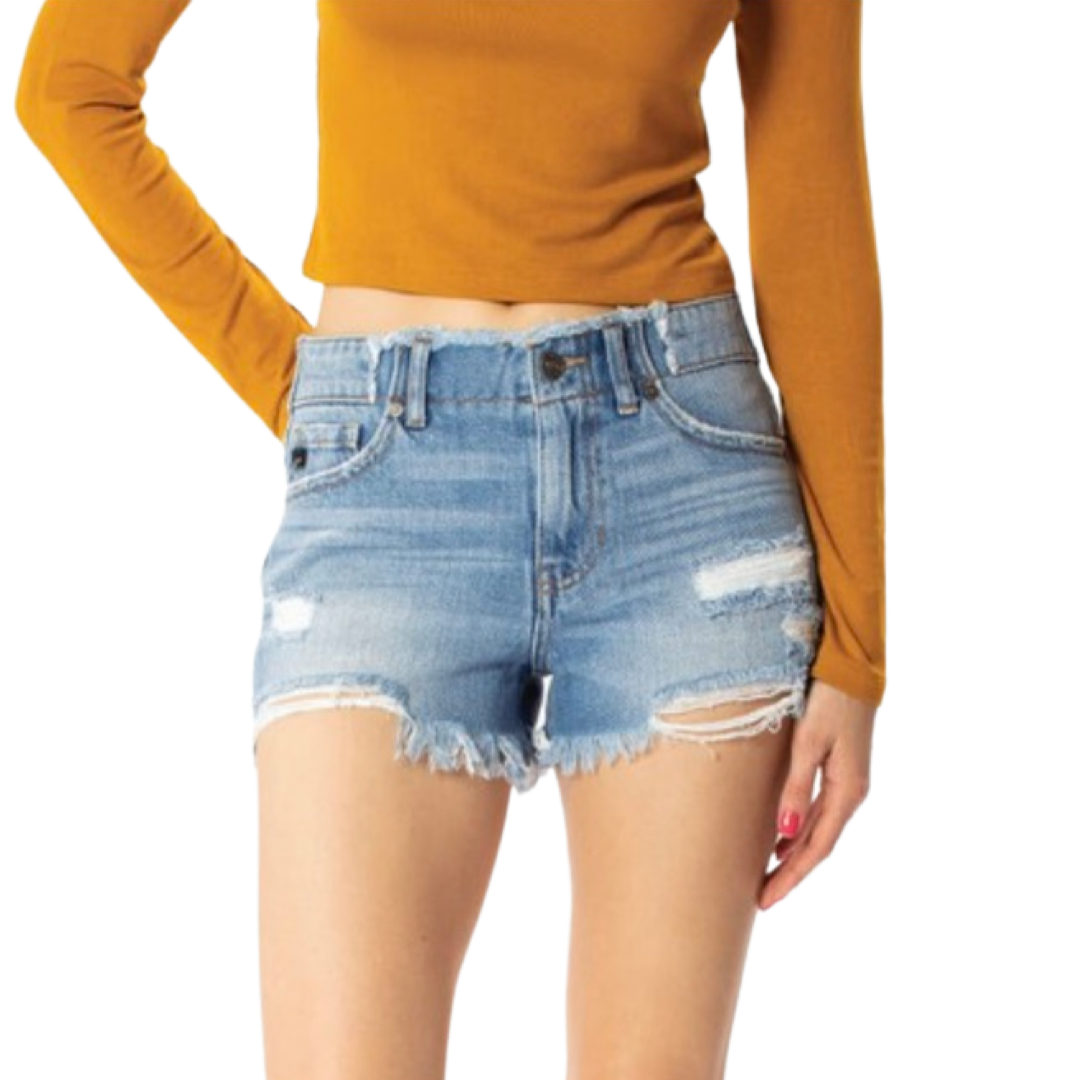 Apparel- Kan Can High Rise Girlfriend Denim Shorts