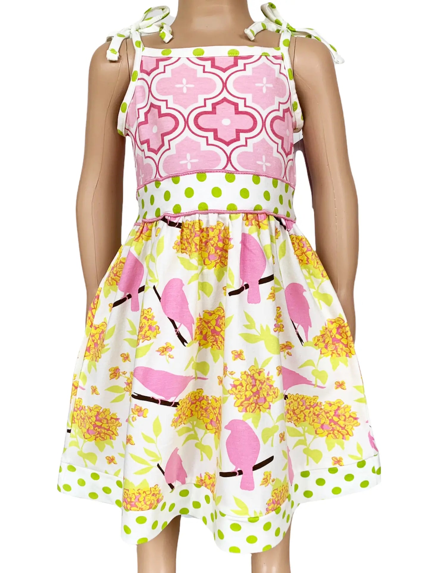 Girls- AnnLoren Floral Birds Sundress