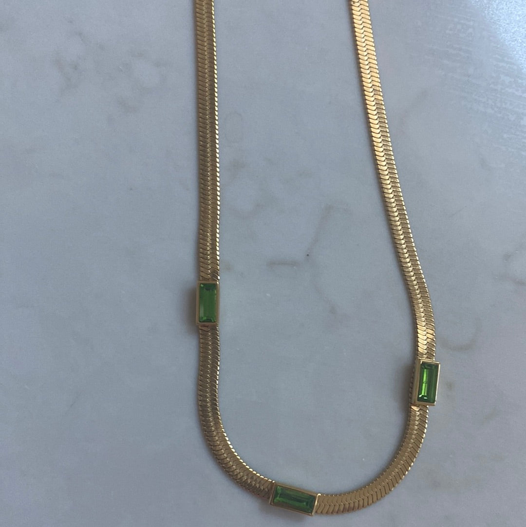 Necklaces- Mila and Stevie Rosa Herringbone with Crystals