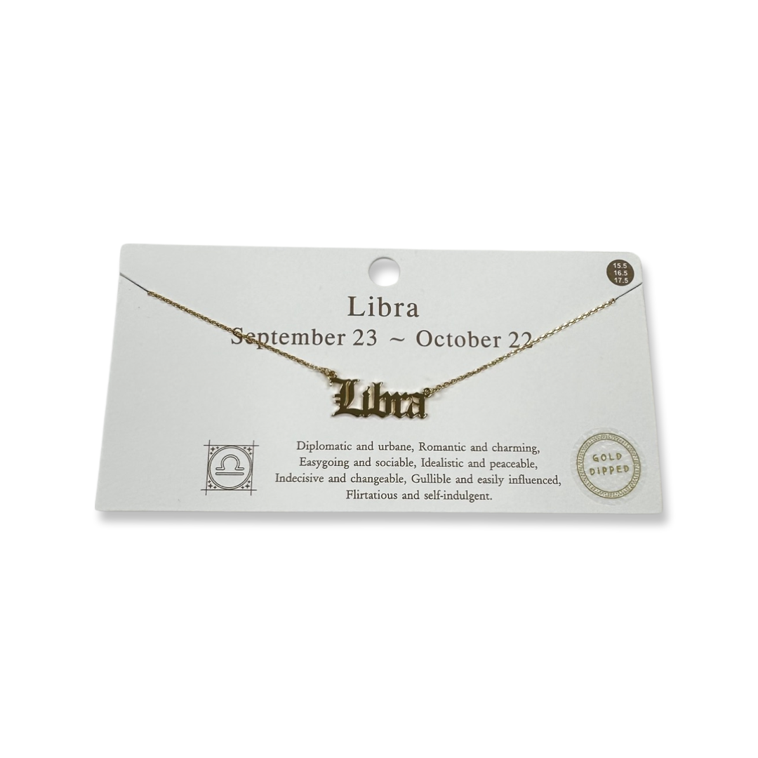 Necklaces- M&E Bling Zodiac Sign Necklace
