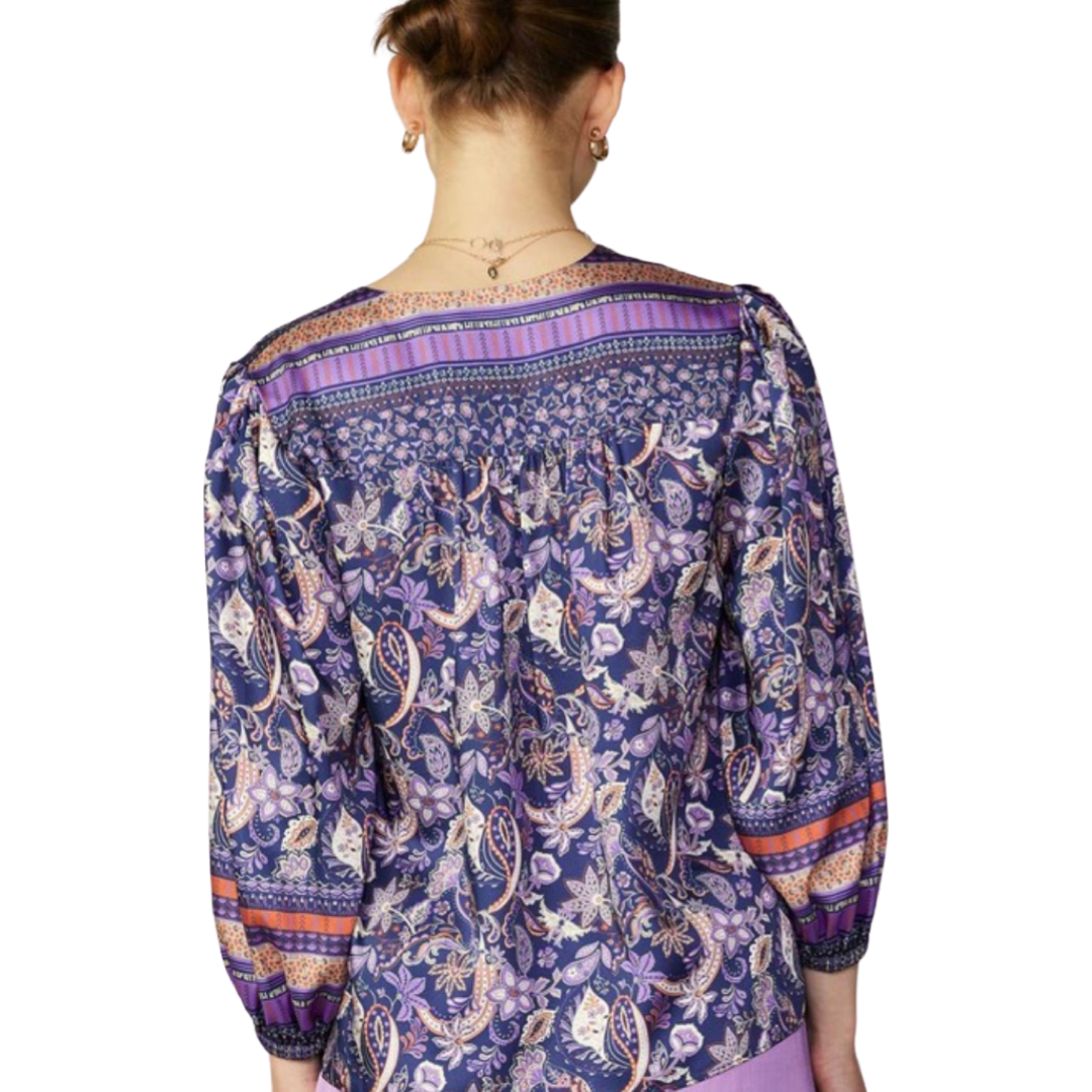 Apparel- Current Air Paisley Border Print Top